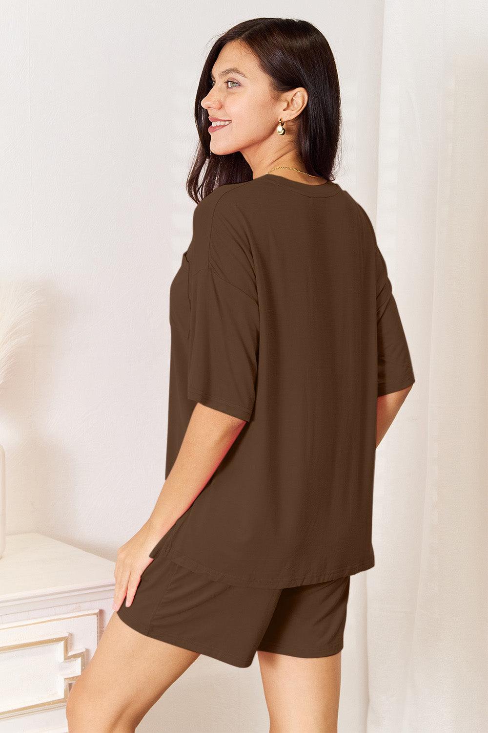 Basic Bae Full Size Soft Rayon Half Sleeve Top and Shorts Set Basic Bae Full Size Soft Rayon Half Sleeve Top and Shorts Set - TopFashionHQ