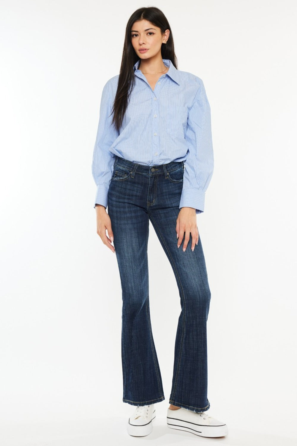 Kancan Full Size Mid Rise Flare Jeans Kancan Full Size Mid Rise Flare Jeans - TopFashionHQ