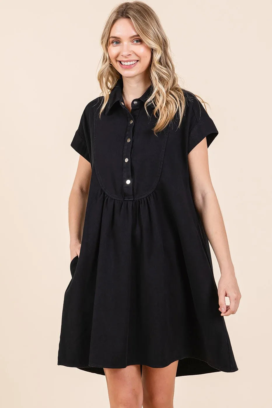 Mittoshop Twill Short Sleeve Collared Mini Dress dbee483d613e49f79a42f0023700c3e6-Max-Origin