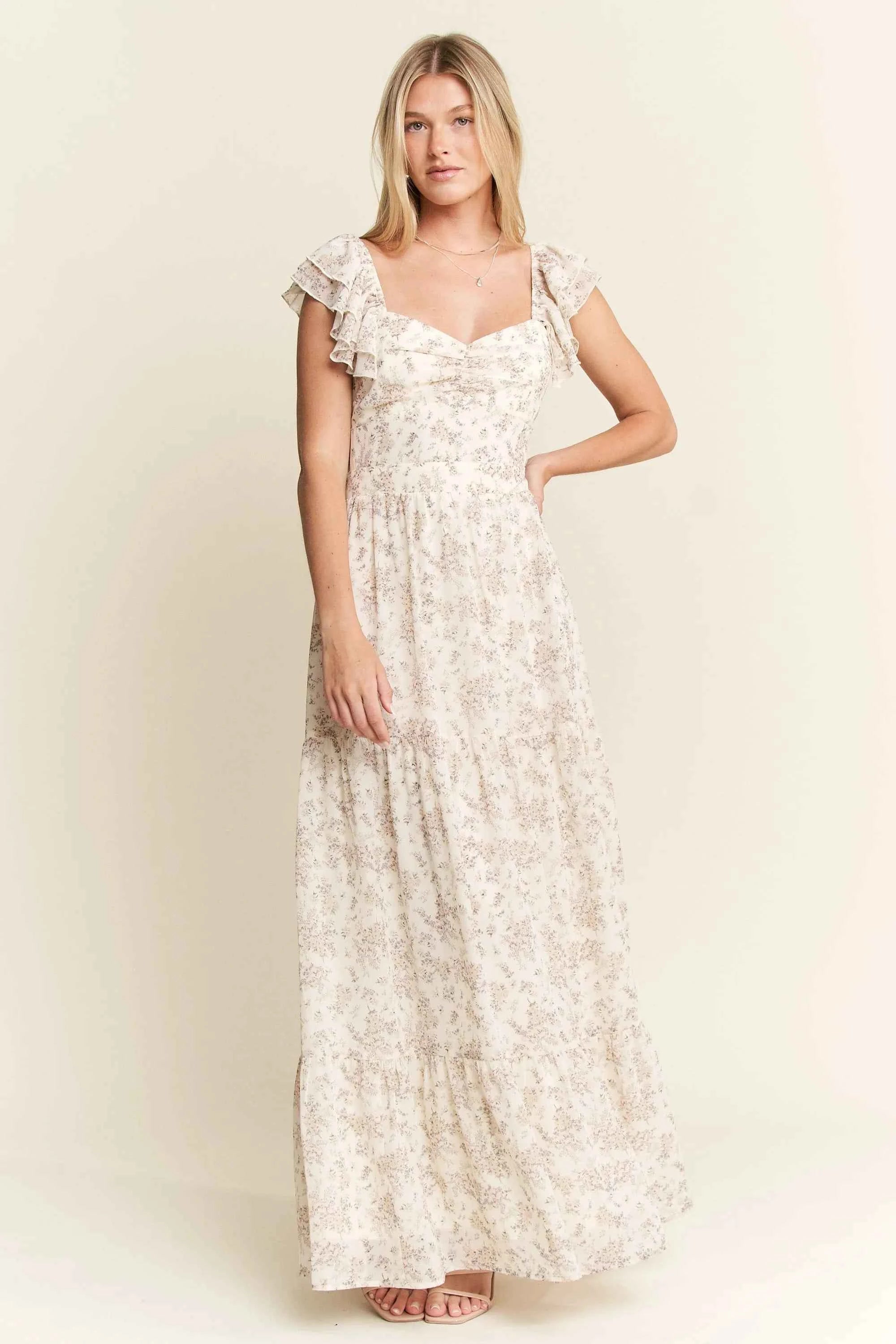 Jade By Jane Full Size Ruffle Sleeve Tiered Maxi Dress Plus Size Jade By Jane Full Size Ruffle Sleeve Tiered Maxi Dress Plus Size