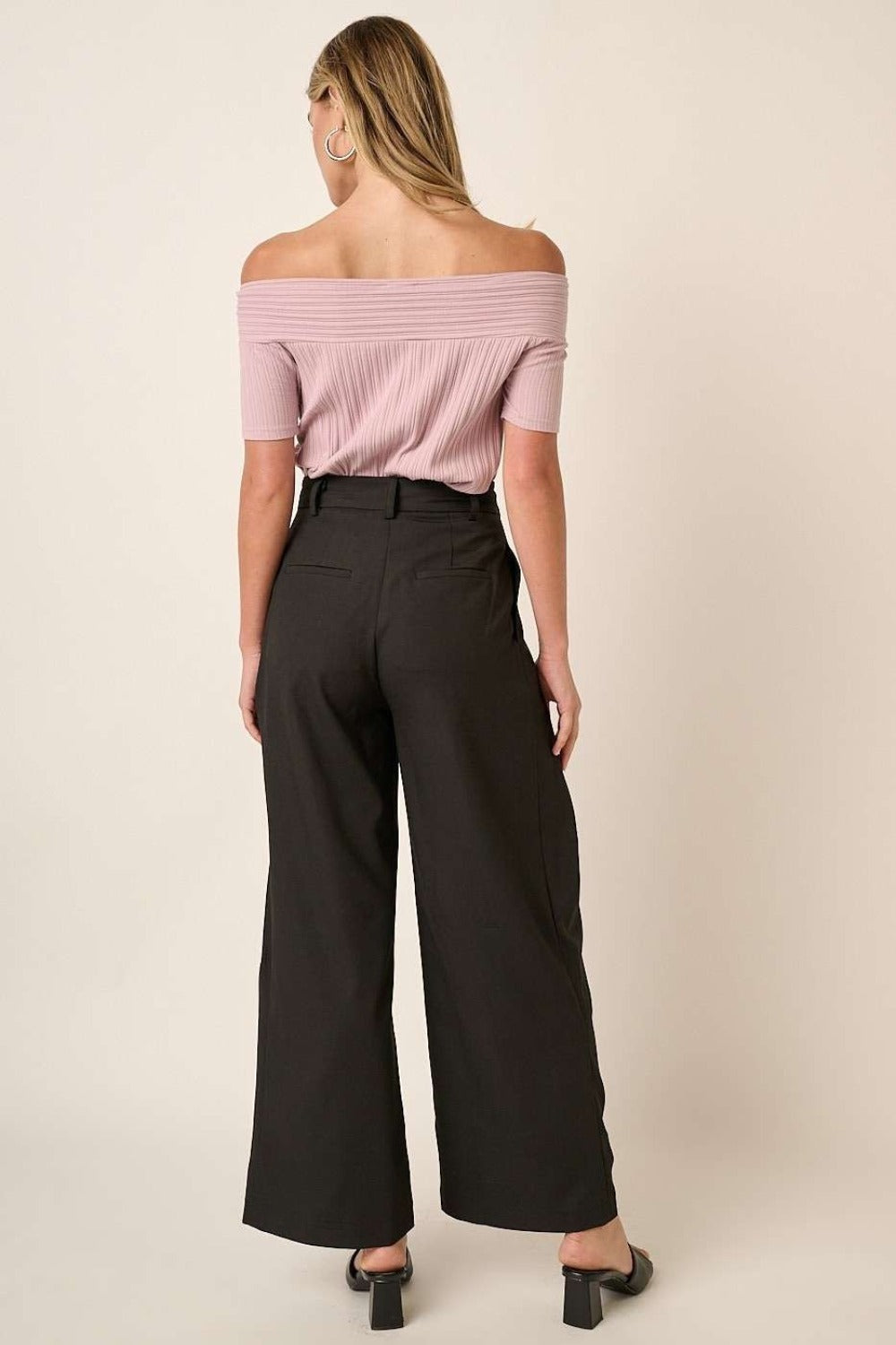 Mittoshop Deep Pleated High Waisted Wide Leg Pants Mittoshop Deep Pleated High Waisted Wide Leg Pants