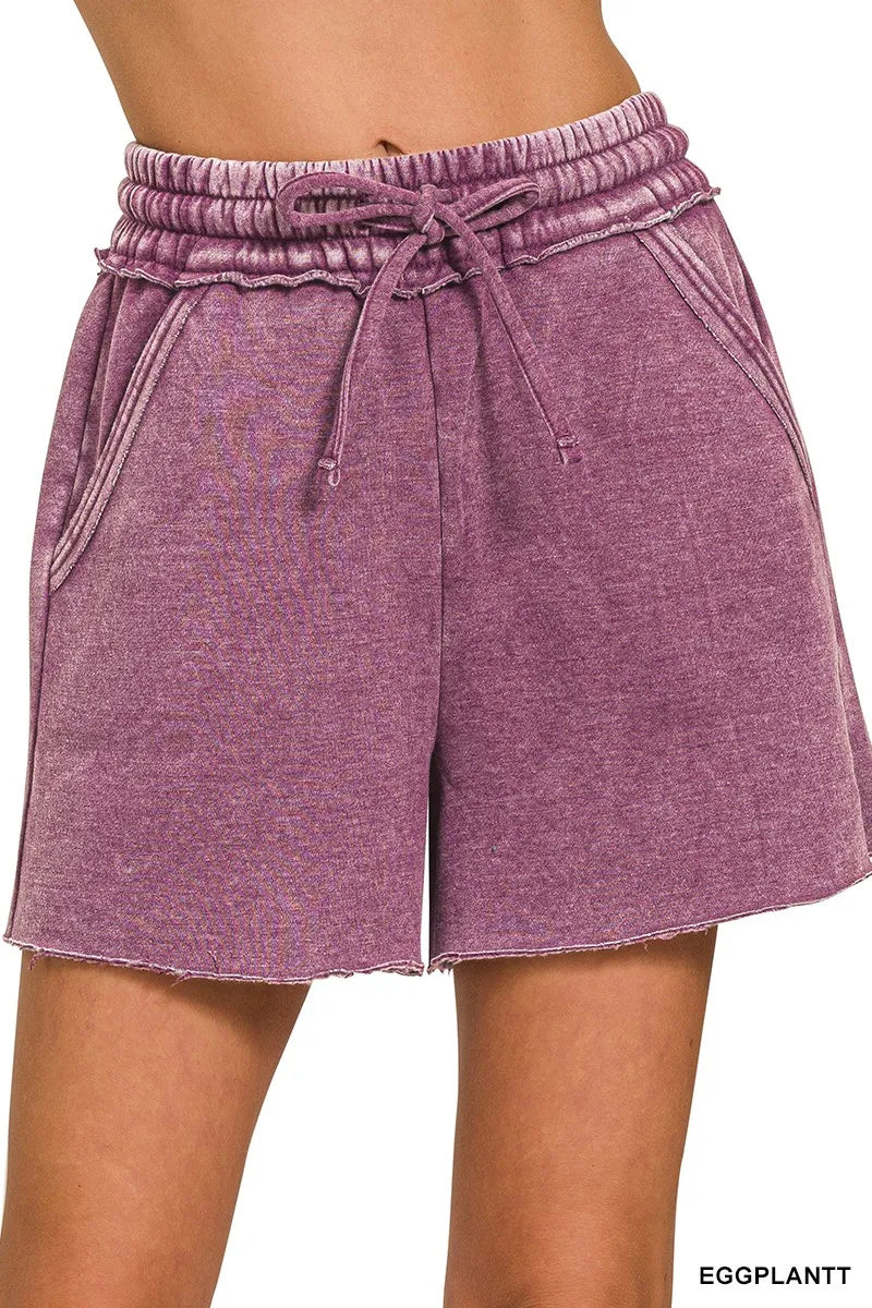 Zenana Acid Wash Fleece Drawstring Shorts With Pockets dcebb71eab094cc5a3040eb5b4dc6398-Max-Origin