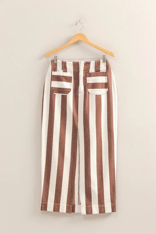 HYFVE Striped Pocket Detail Maxi Skirt ddd744e8f4cd4315b71aa343c6951e0c-Max-Origin