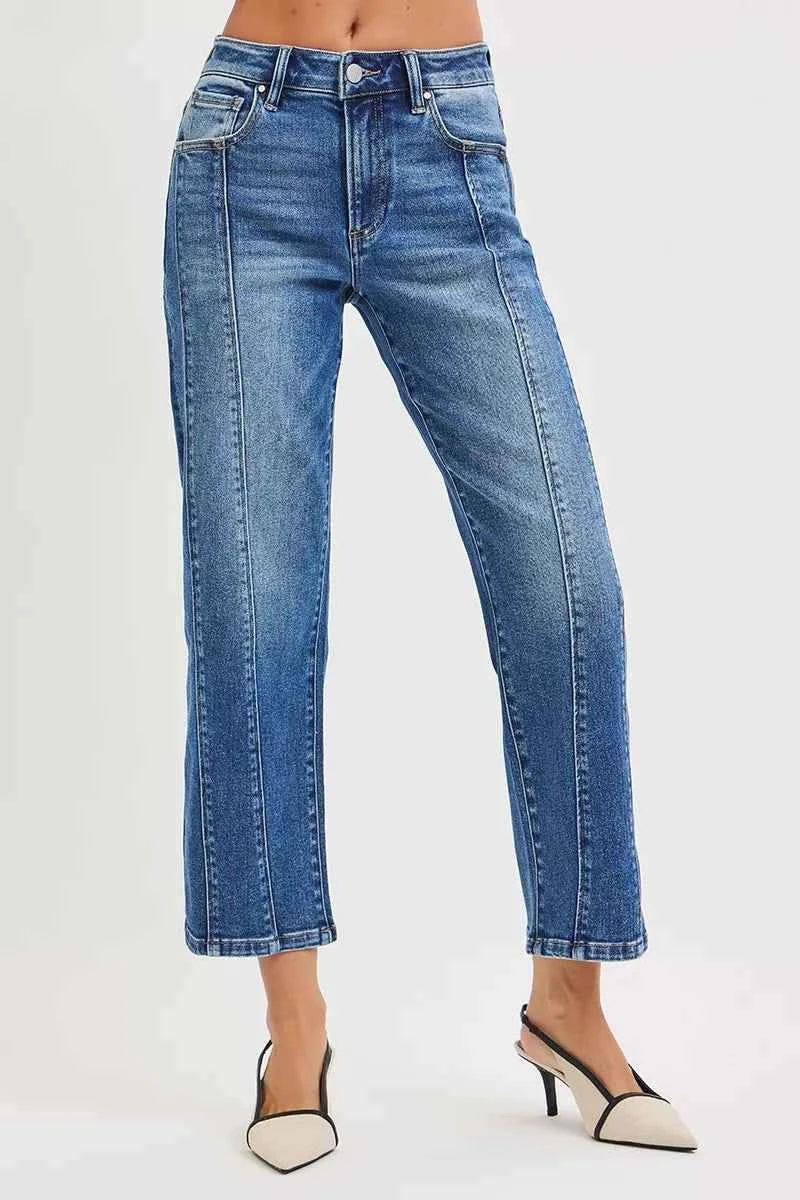 RISEN High Rise Crop Straight Jeans RISEN High Rise Crop Straight Jeans