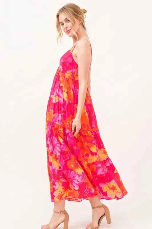 And The Why Floral Tiered Maxi Cami Dress with Pockets And The Why Floral Tiered Maxi Cami Dress with Pockets