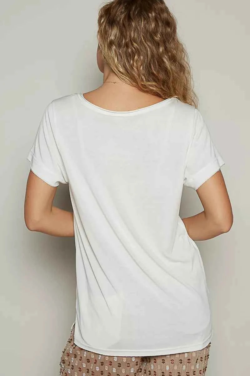 POL Basic V-Neck Short Sleeve T-Shirt POL Basic V-Neck Short Sleeve T-Shirt