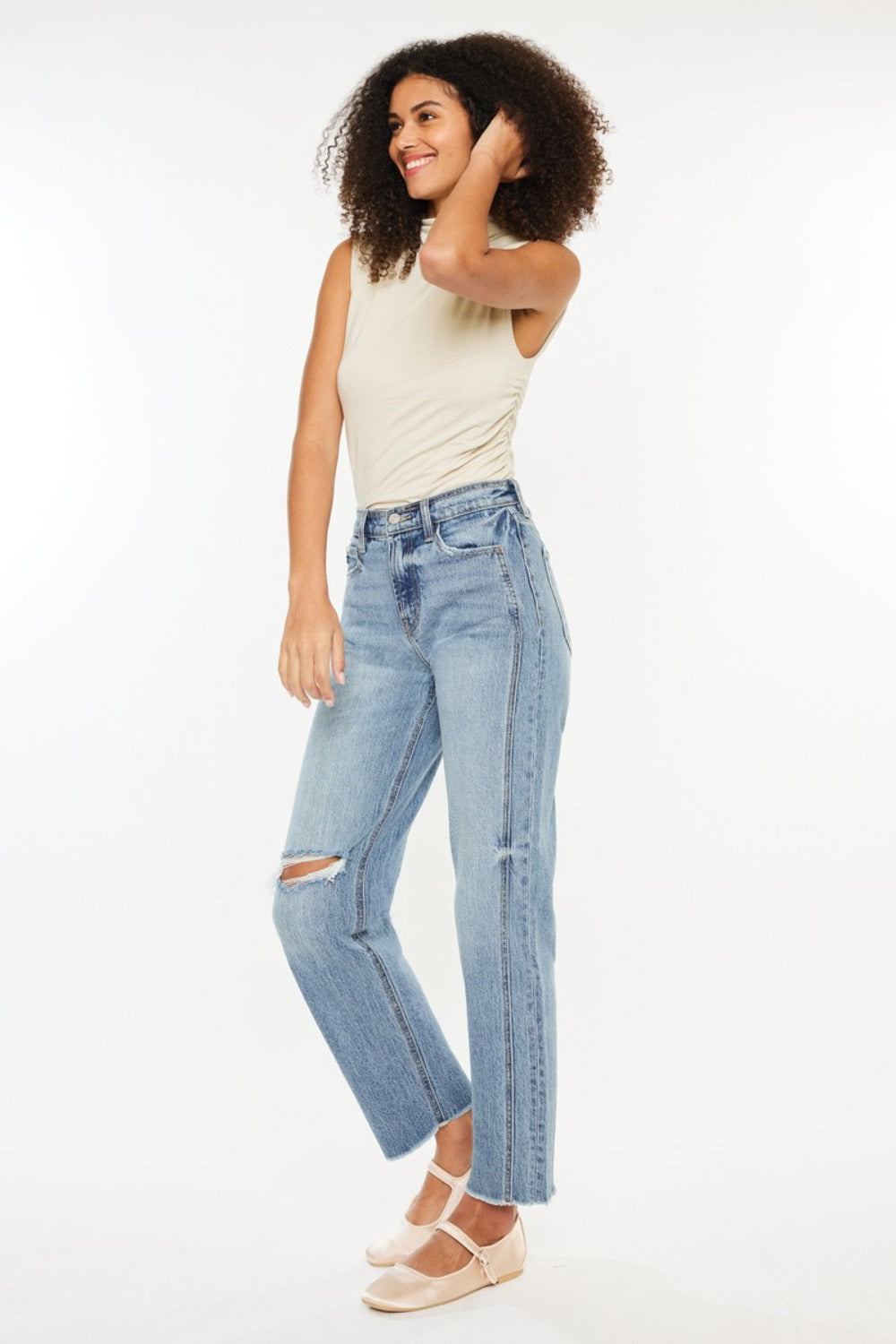Kancan Ultra High Rise Distressed Straight Jeans Kancan Ultra High Rise Distressed Straight Jeans