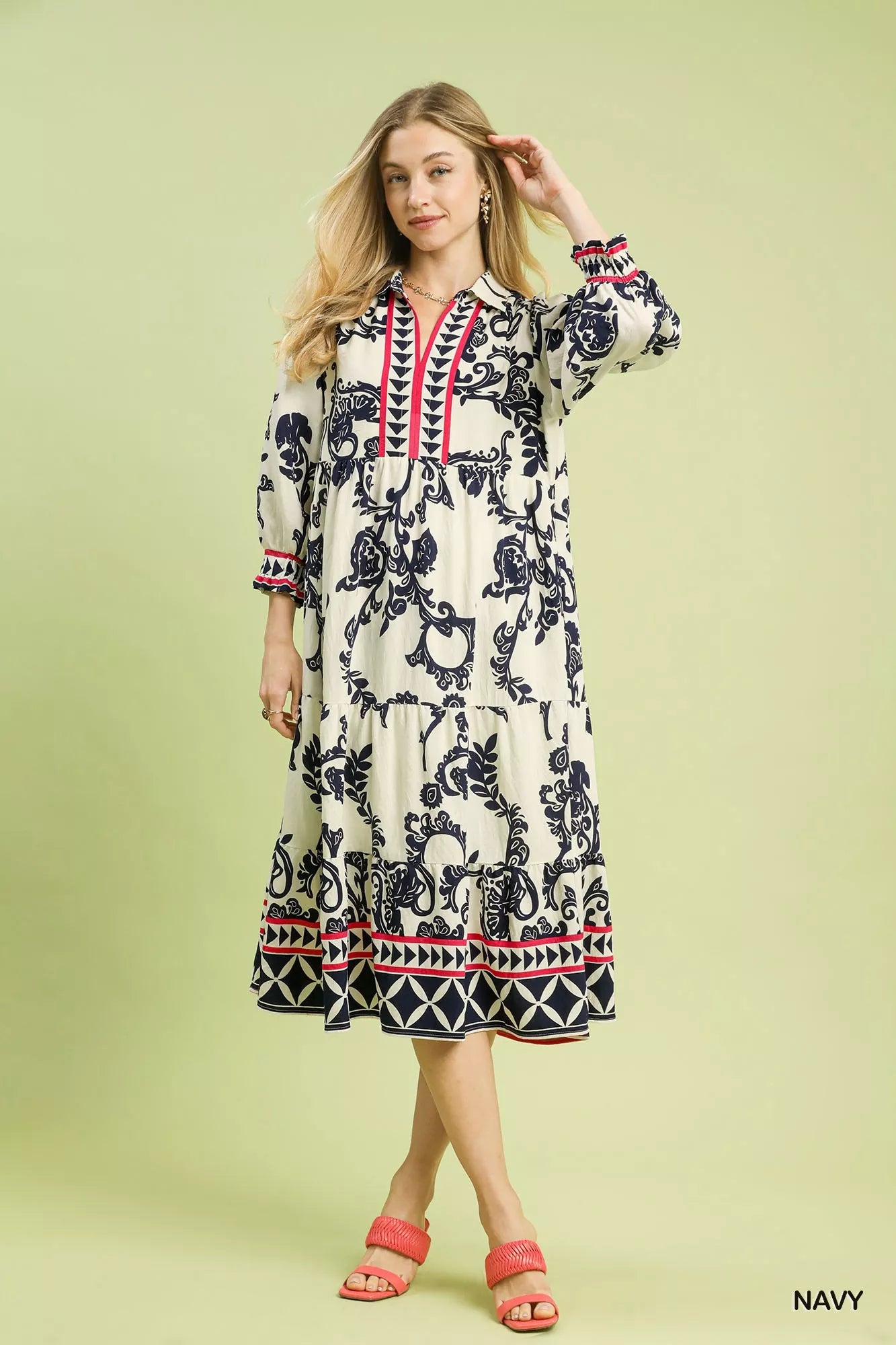 Umgee Boho Print Tiered Midi Dress e076c3b3-238a-4e31-ae1b-94eef9e6dce7-Max-Origin