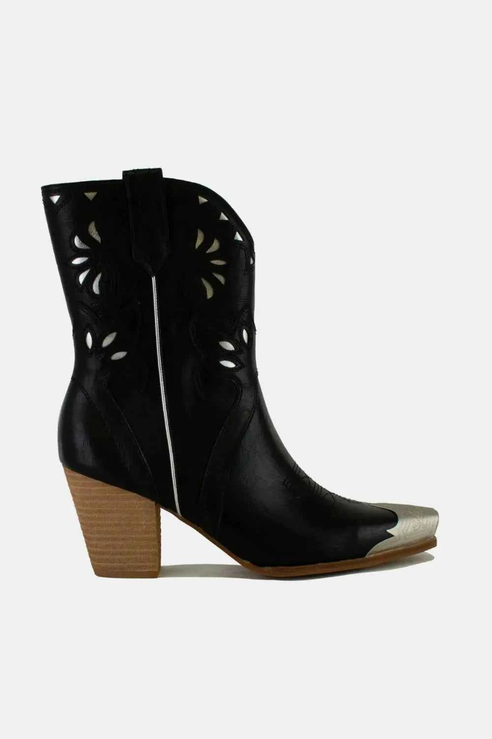 Beast Fashion Cut-Out Floral Embroidery Boots Beast Fashion Cut-Out Floral Embroidery Boots