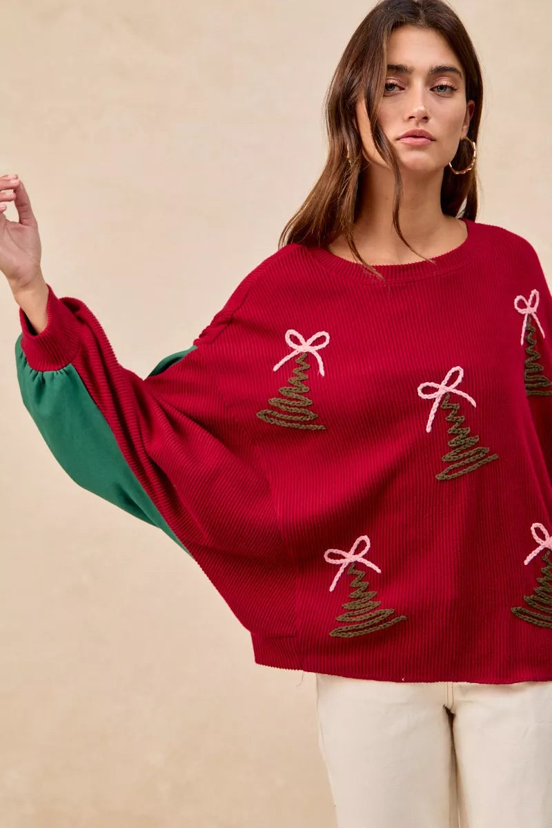 BiBi Christmas Theme Tree Embroidered Sweater e1063e83ad44452f9f0ae6634e0fc3a3-Max-Origin