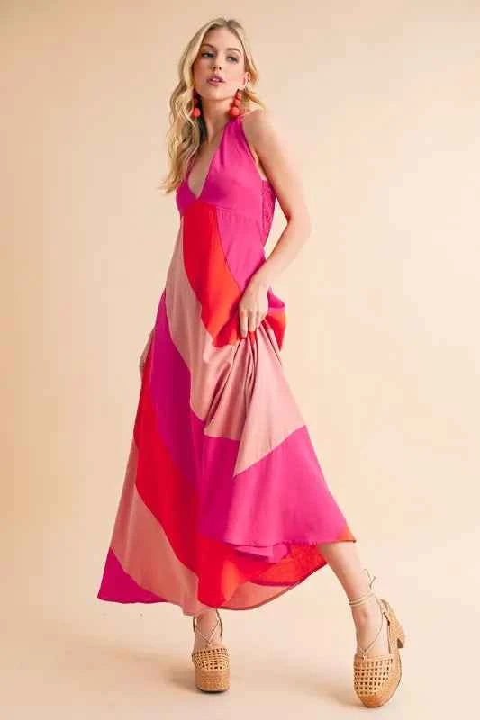 Aemi+Co Color Block Sleeveless Maxi Dress Aemi+Co Color Block Sleeveless Maxi Dress