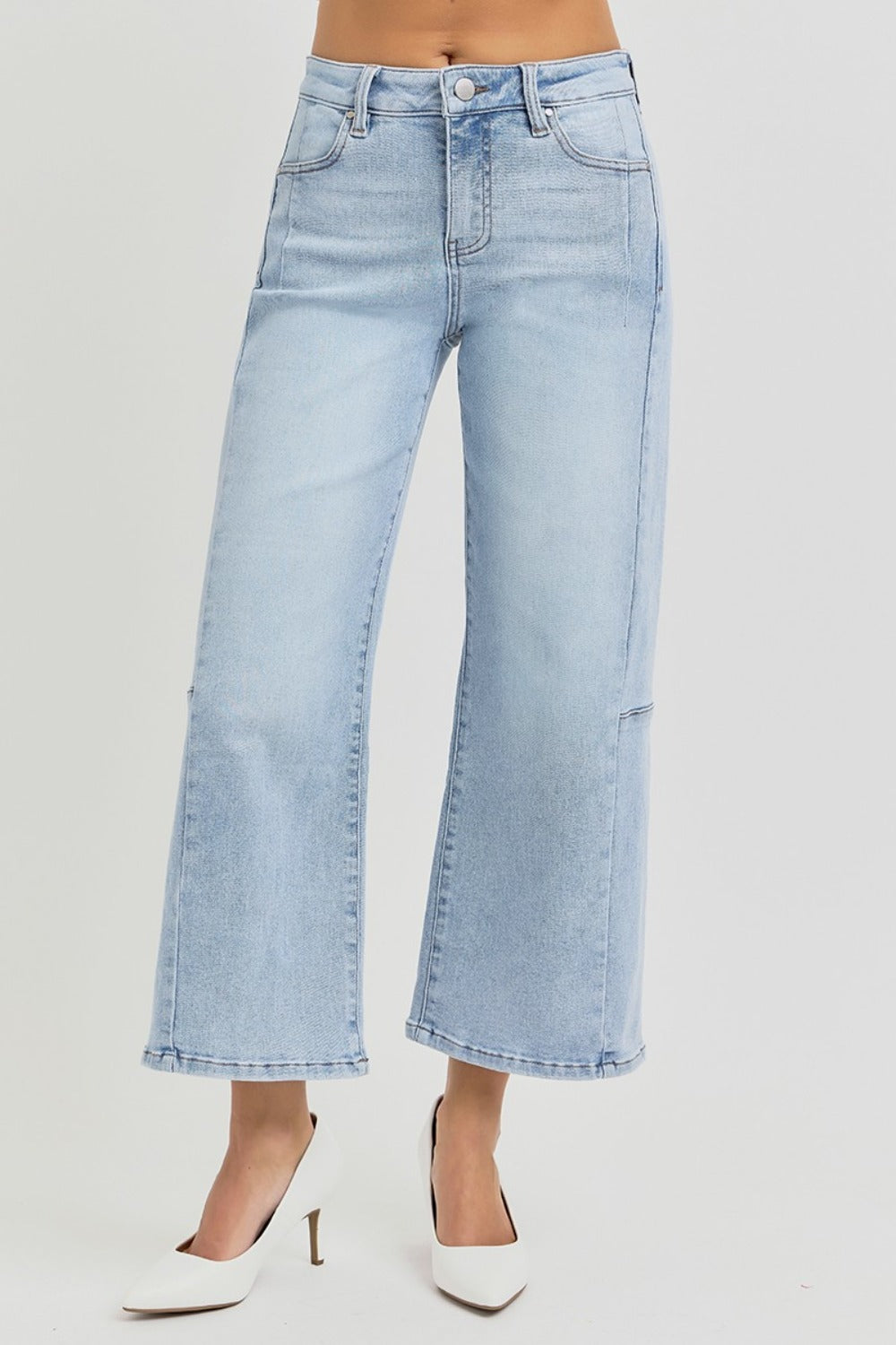 RISEN Full Size High Rise Seamed Detail Wide Leg Crop Jeans RISEN Full Size High Rise Seamed Detail Wide Leg Crop Jeans