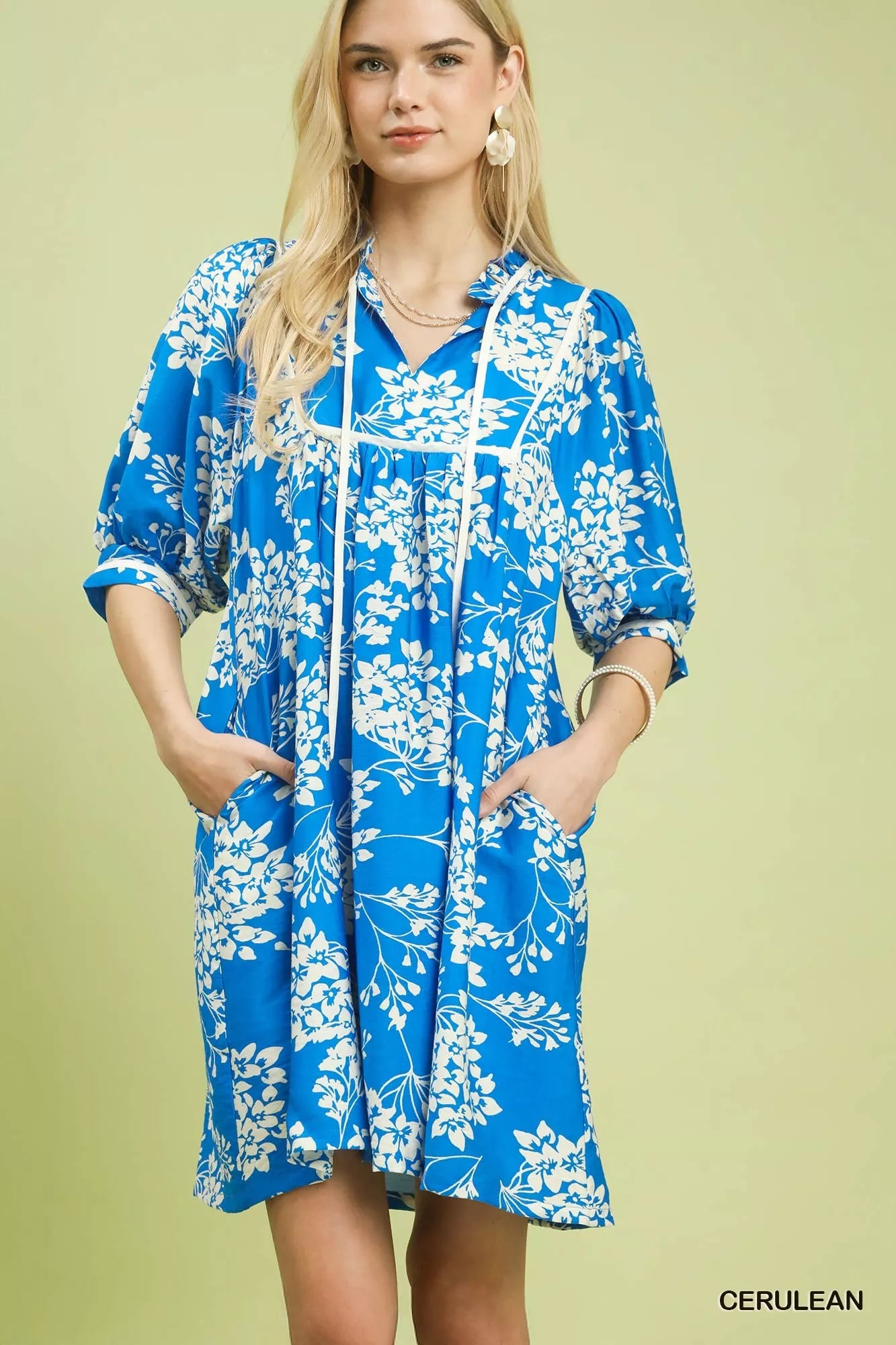 Umgee Floral Babydoll Dress with Pockets e2698593-6295-4d08-885b-dfa01ef5cbdf-Max-Origin