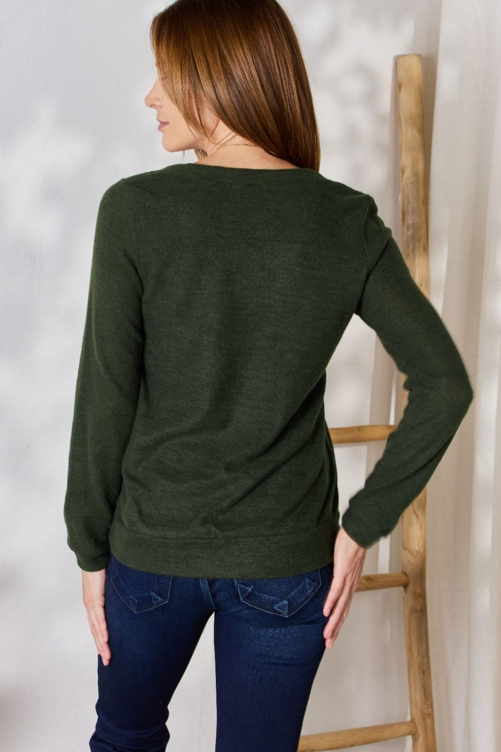 Hailey & Co Full Size Colorblock V-Neck Blouse Hailey & Co Full Size Colorblock V-Neck Blouse - TopFashionHQ
