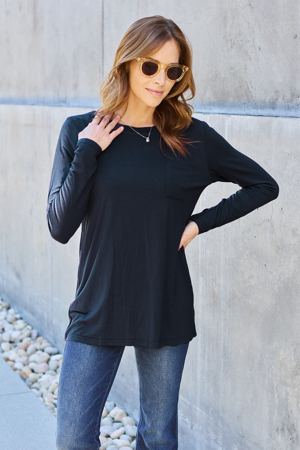 Basic Bae Full Size Round Neck Long Sleeve Top Basic Bae Full Size Round Neck Long Sleeve Top - TopFashionHQ