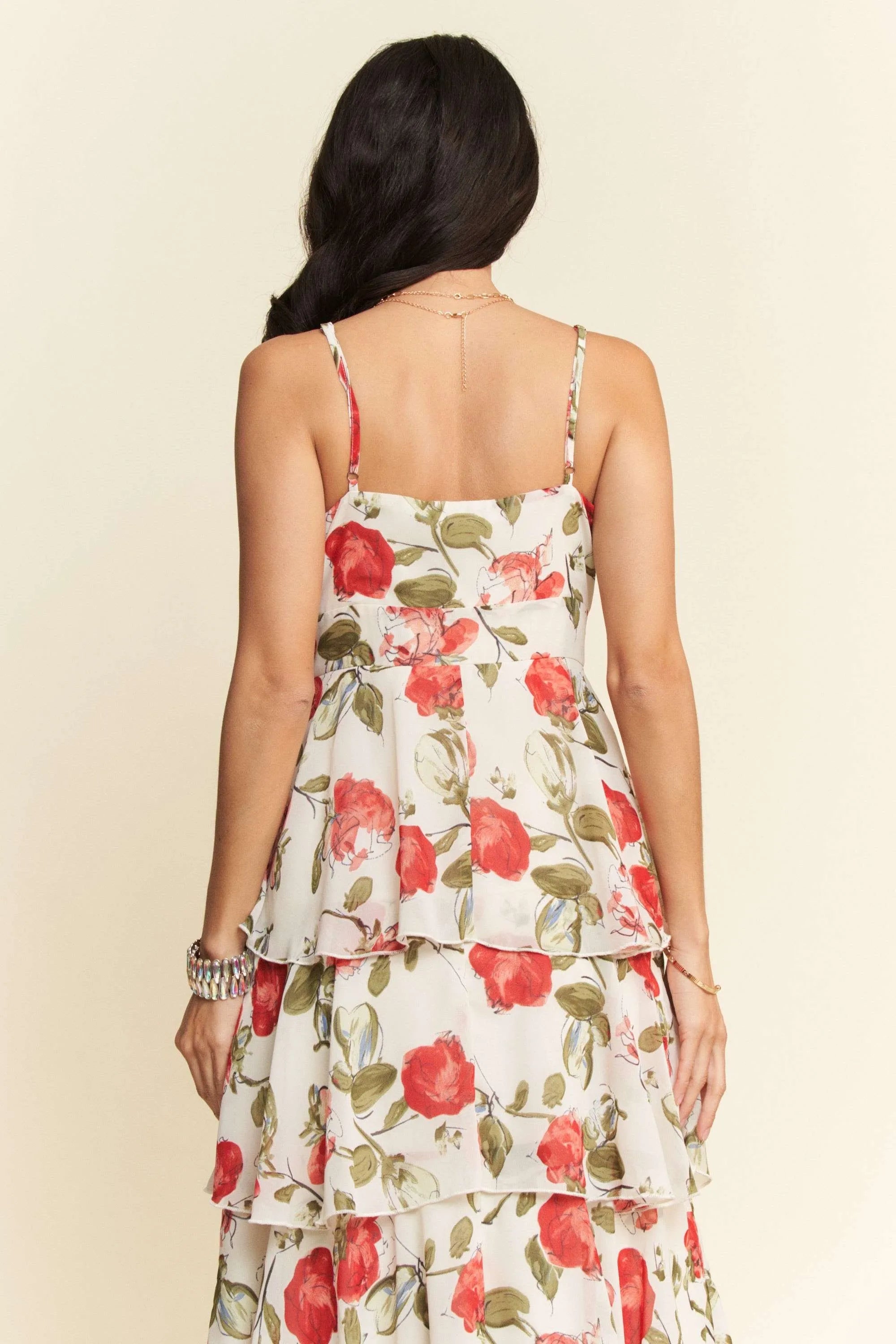 Davi & Dani Contrast Ring Lace Layered Ruffle Maxi Cami Dress e363de1eb6884b0790bc5e9366004d2a-Max-Origin