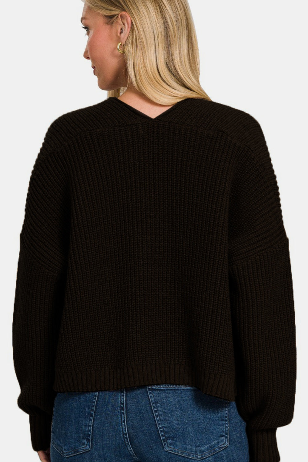 Zenana Open Front Drop Shoulder Sweater Cardigan Zenana Open Front Drop Shoulder Sweater Cardigan - TopFashionHQ