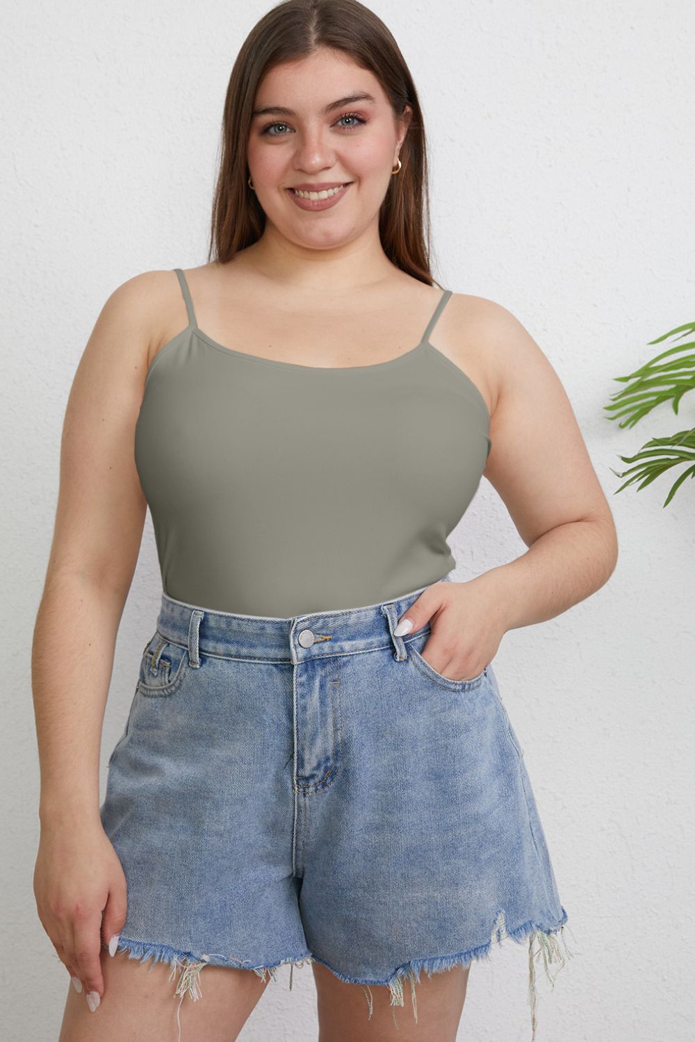 Basic Bae Full Size Round Neck Slim Cami Basic Bae Full Size Round Neck Slim Cami - TopFashionHQ