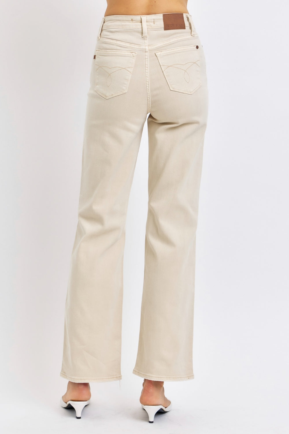 Judy Blue Full Size High Waist Distressed Wide Leg Jeans Judy Blue Full Size High Waist Distressed Wide Leg Jeans - TopFashionHQ