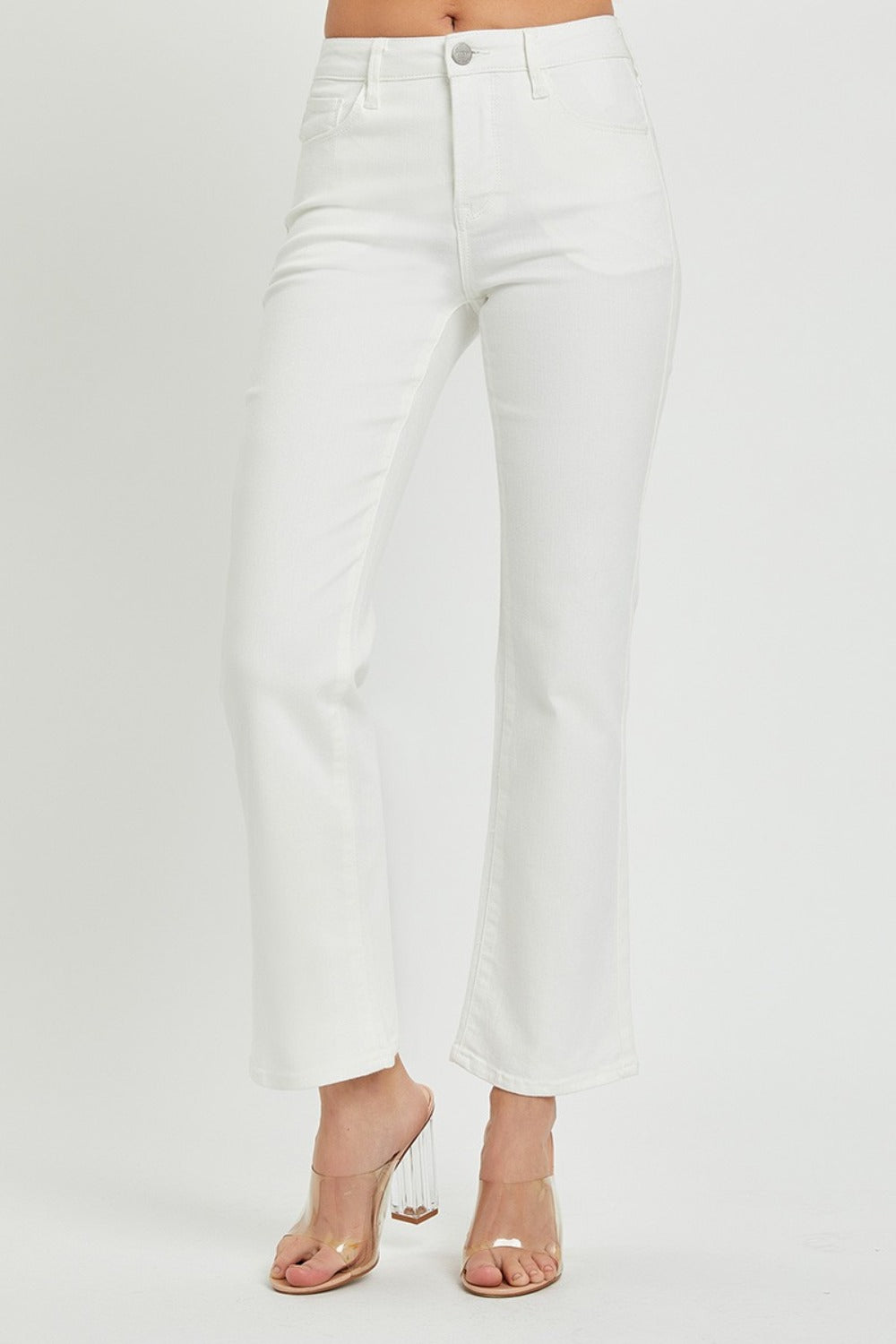 RISEN Full Size Mid Rise Jeans with Pockets RISEN Full Size Mid Rise Jeans with Pockets - TopFashionHQ