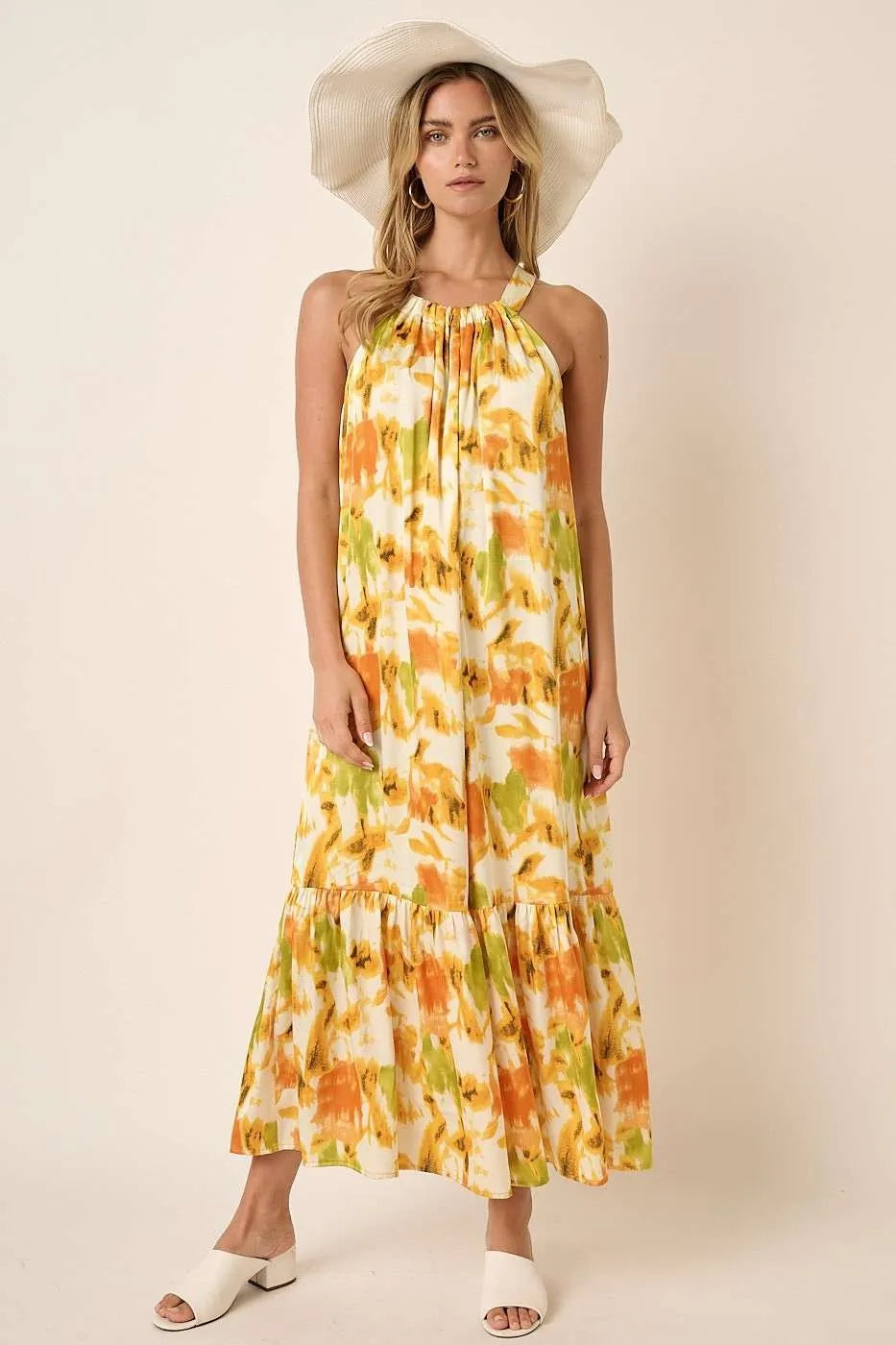 Mittoshop Watercolor Print Halter Neck Satin Maxi Dress e53ca0862fad4a2eba0a86031a41ea87-Max-Origin