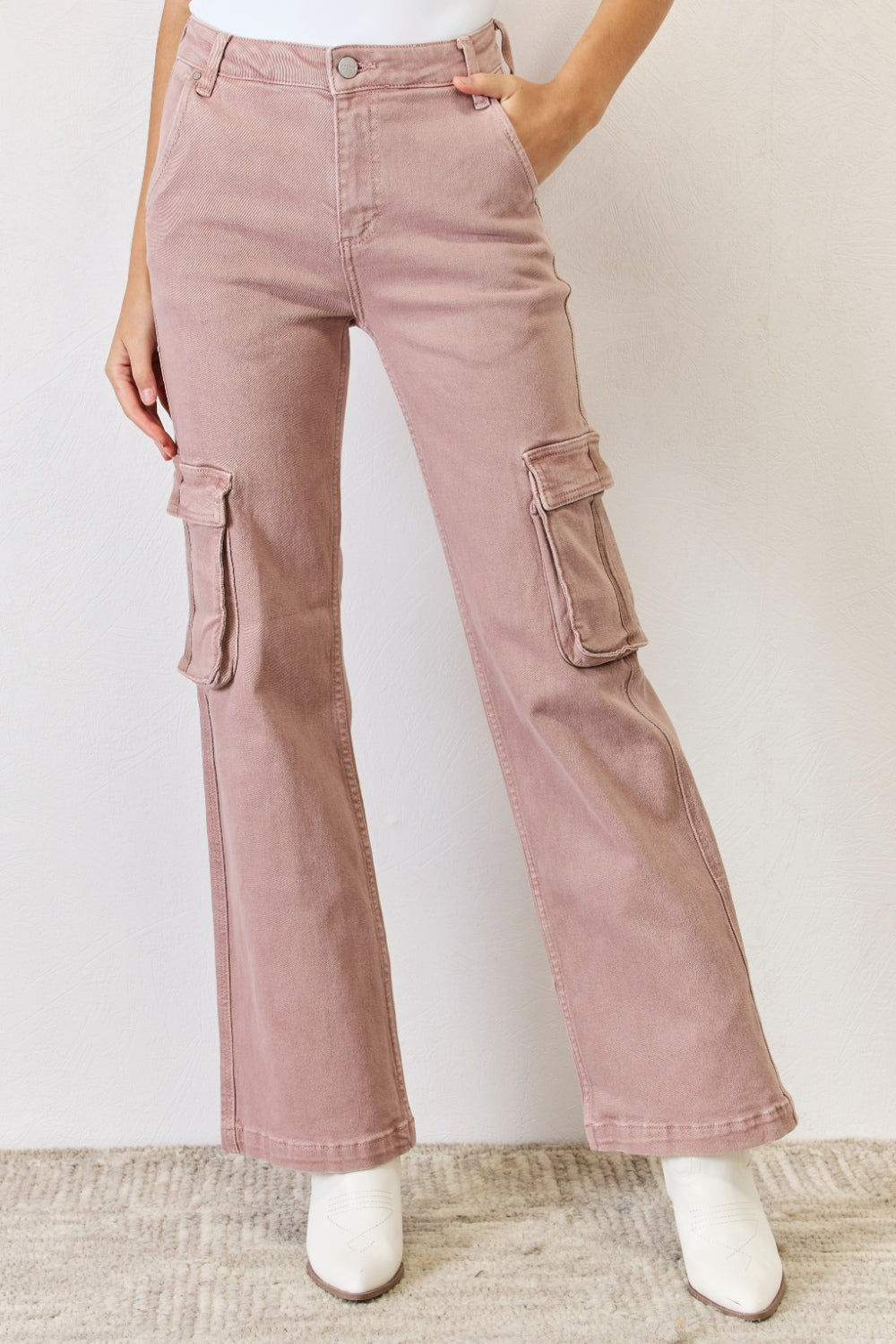 RISEN Full Size High Rise Cargo Wide Leg Jeans RISEN Full Size High Rise Cargo Wide Leg Jeans - TopFashionHQ