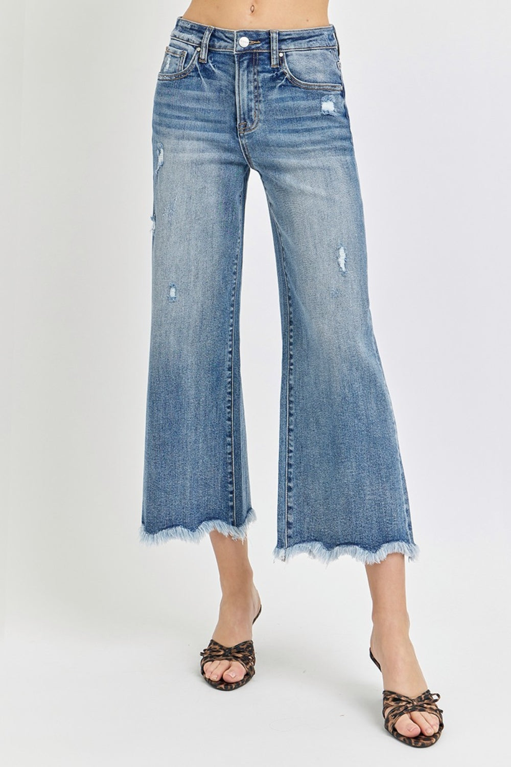 Risen High Rise Cropped Flare Jeans Risen High Rise Cropped Flare Jeans - TopFashionHQ