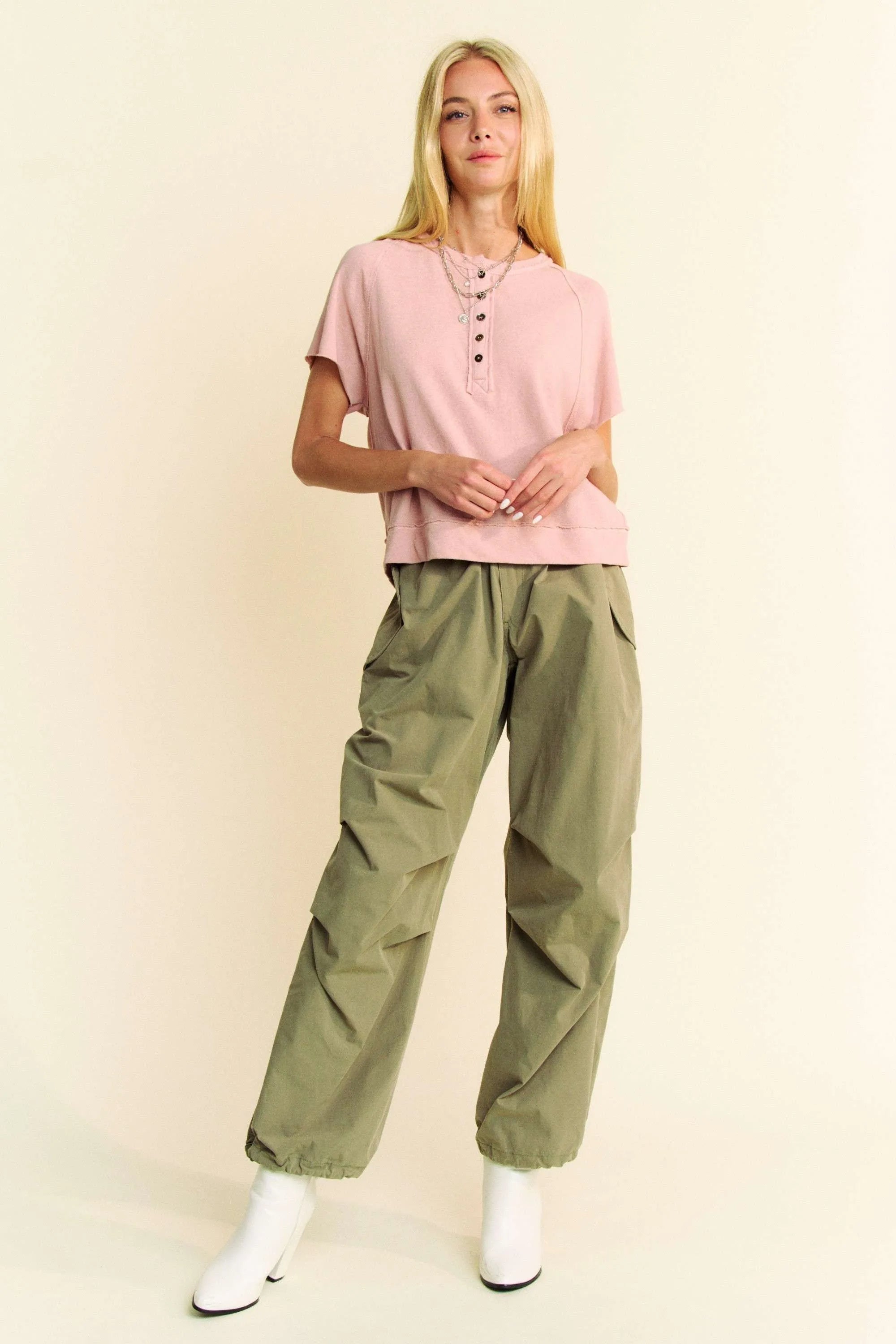 Davi & Dani Breezy Knit Fabric Short Sleeve T-shirt Top e619d78ef32e43828465199c38531c98-Max-Origin