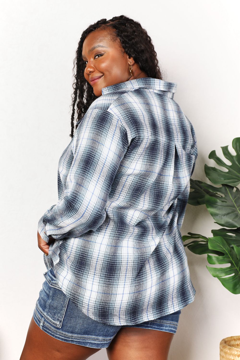 Double Take Plaid Dropped Shoulder Shirt Double Take Plaid Dropped Shoulder Shirt - TopFashionHQ