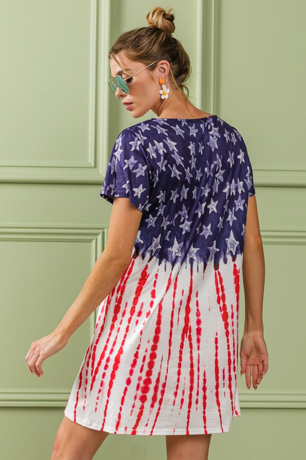 BiBi American Flag Theme Tee Dress BiBi American Flag Theme Tee Dress - TopFashionHQ