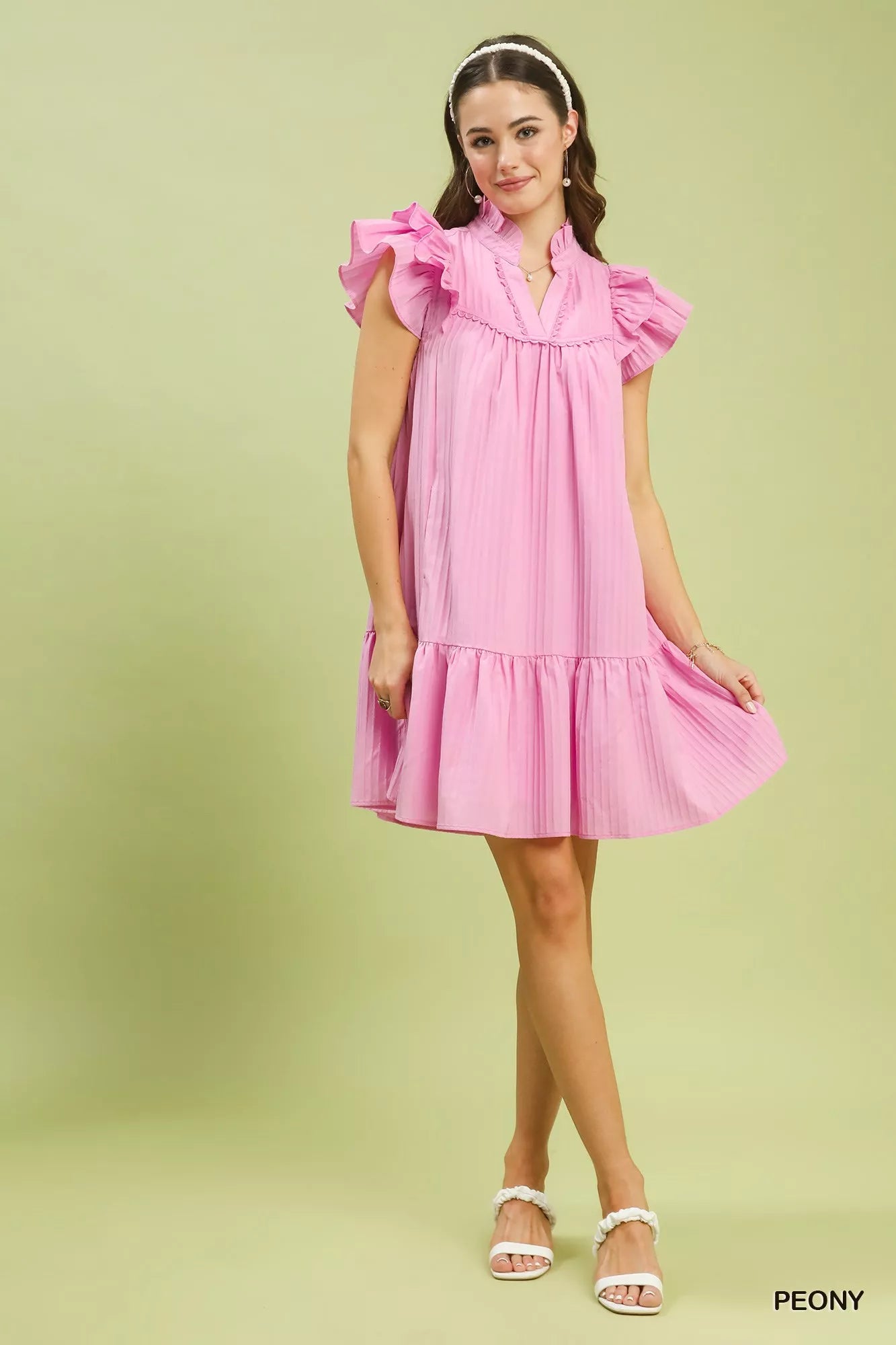 Umgee Flutter Sleeve Tiered Dress e6db032b-bef0-4fb5-a836-75f020f05447-Max-Origin