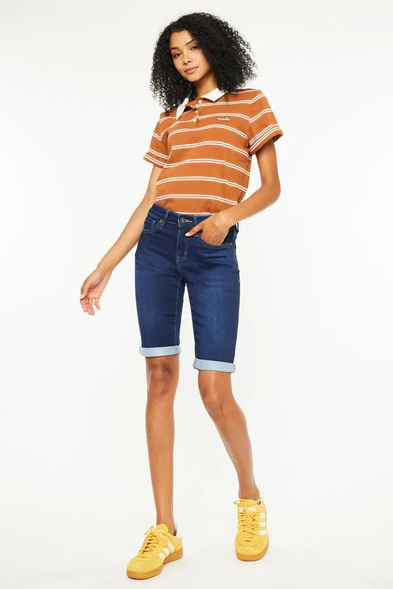Kancan Mid Rise Bermuda Denim Shorts e6fde74760224608a14321bda933d0a3-Max-Origin