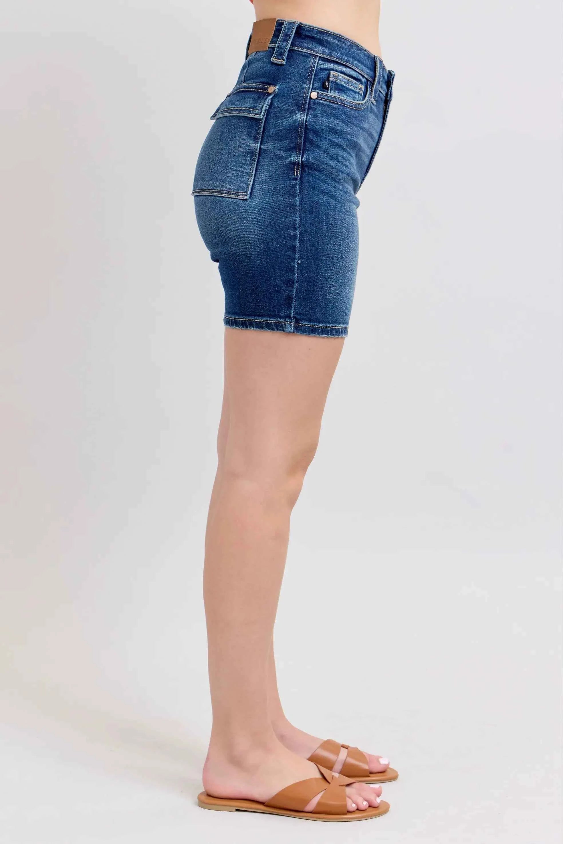 Judy Blue Full Size High Waist Bermudas Jeans W/ Back Flap Pockets Plus Size Judy Blue Full Size High Waist Bermudas Jeans W/ Back Flap Pockets Plus Size