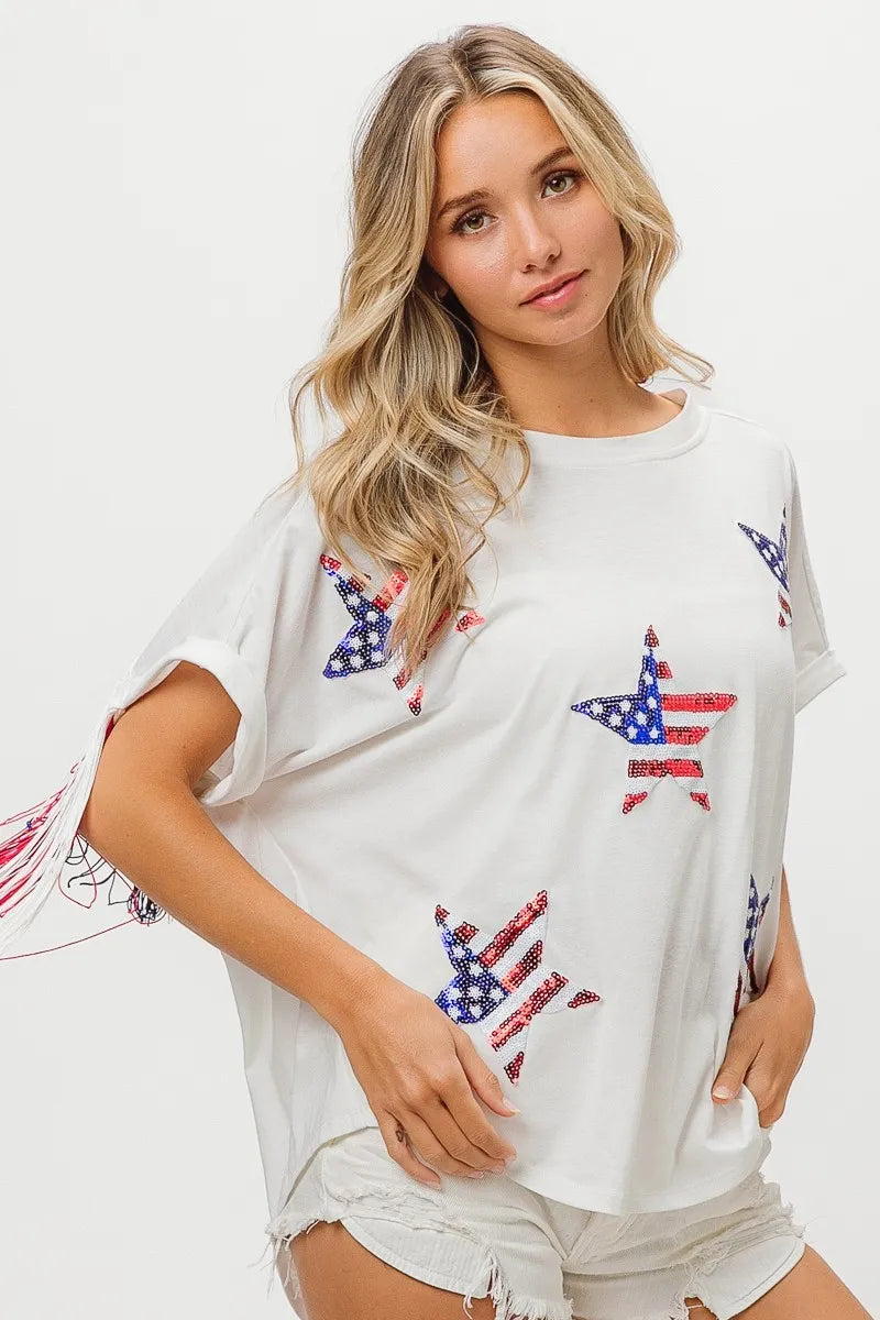 BiBi American Flag Sequin Star Fringe Top e932d78d4dd1450c8efac2ee631a95a4-Max-Origin