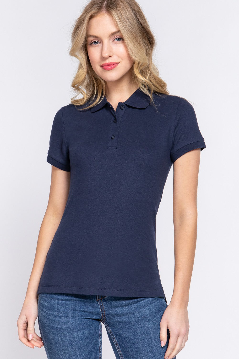 ACTIVE BASIC Full Size Classic Short Sleeve Polo Top ACTIVE BASIC Full Size Classic Short Sleeve Polo Top - TopFashionHQ