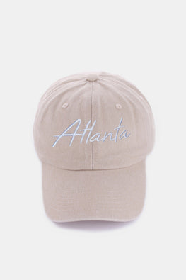 Zenana Washed ATLANTA Embroidered Baseball Cap - TopFashionHQ