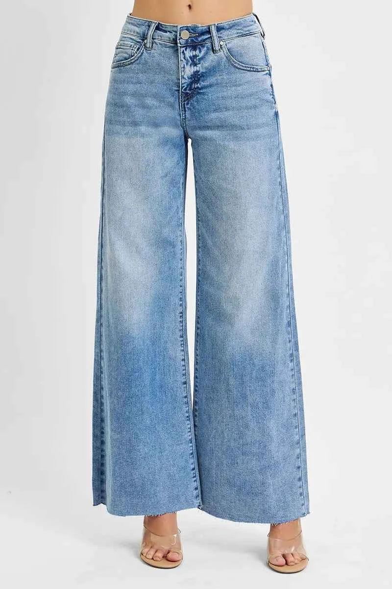 RISEN Full Size Tummy Control High Rise Ankle Palazzo Jeans Plus Size RISEN Full Size Tummy Control High Rise Ankle Palazzo Jeans Plus Size