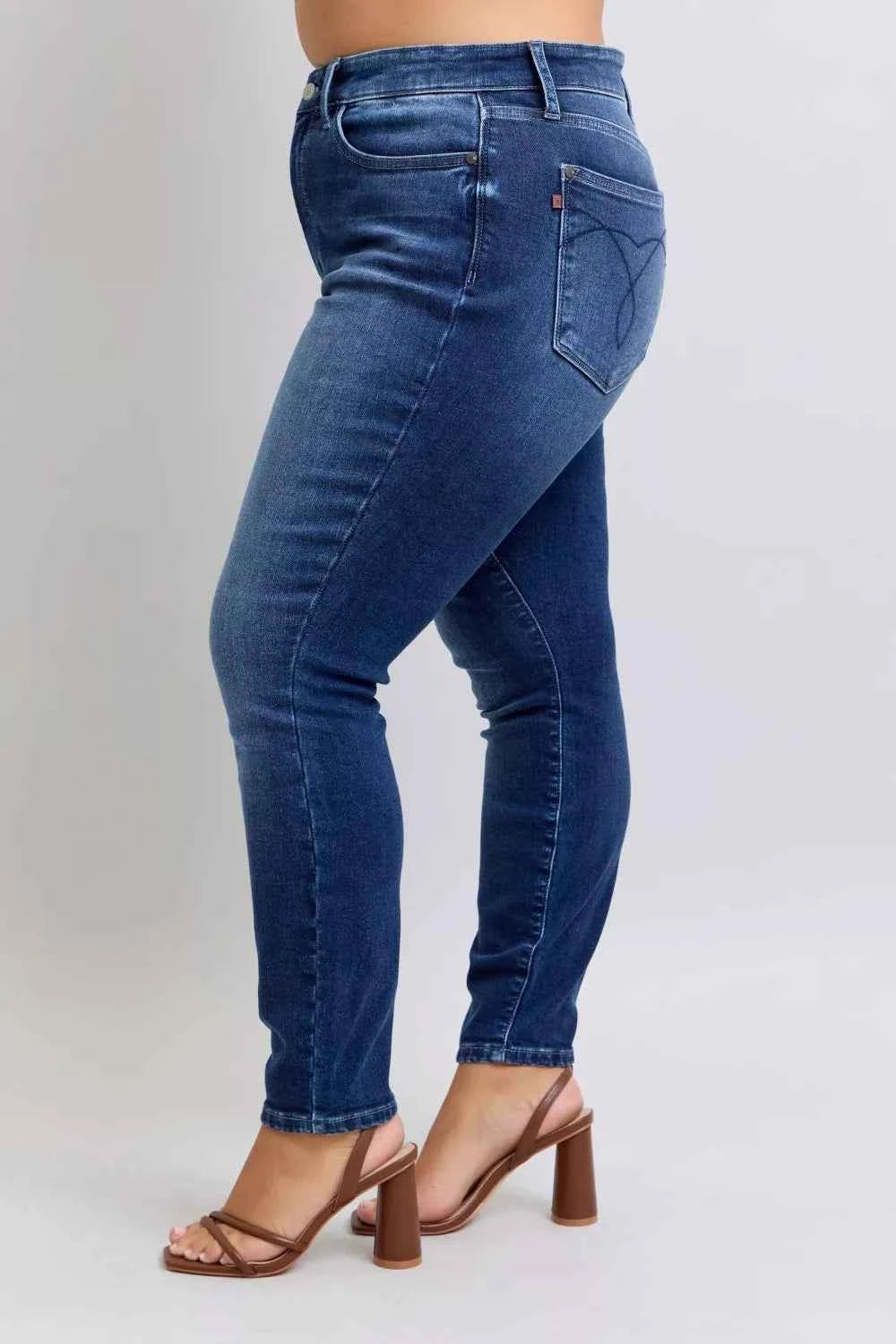 Judy Blue Full Size Washed Thermal Skinny Jeans Plus Size Judy Blue Full Size Washed Thermal Skinny Jeans Plus Size