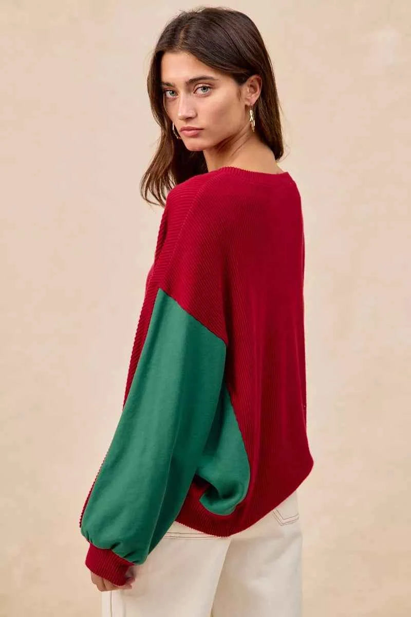 BiBi Christmas Theme Tree Embroidered Sweater BiBi Christmas Theme Tree Embroidered Sweater