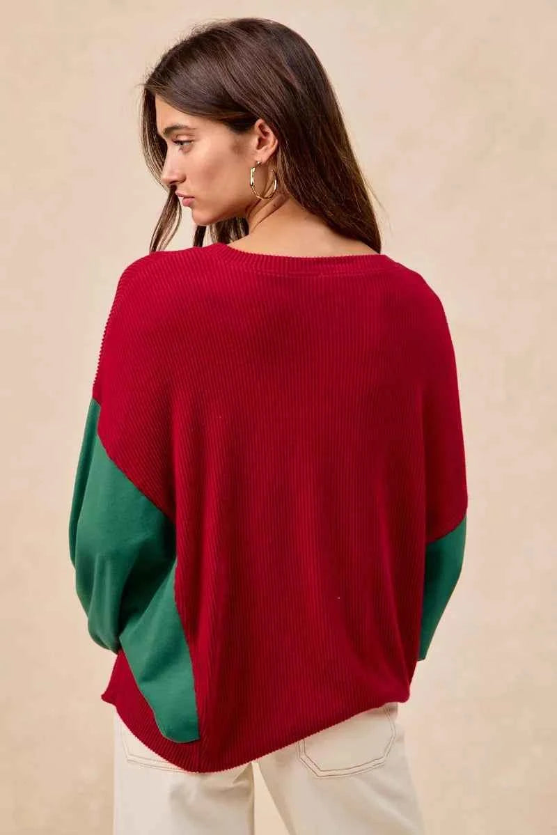 BiBi Christmas Theme Tree Embroidered Sweater BiBi Christmas Theme Tree Embroidered Sweater