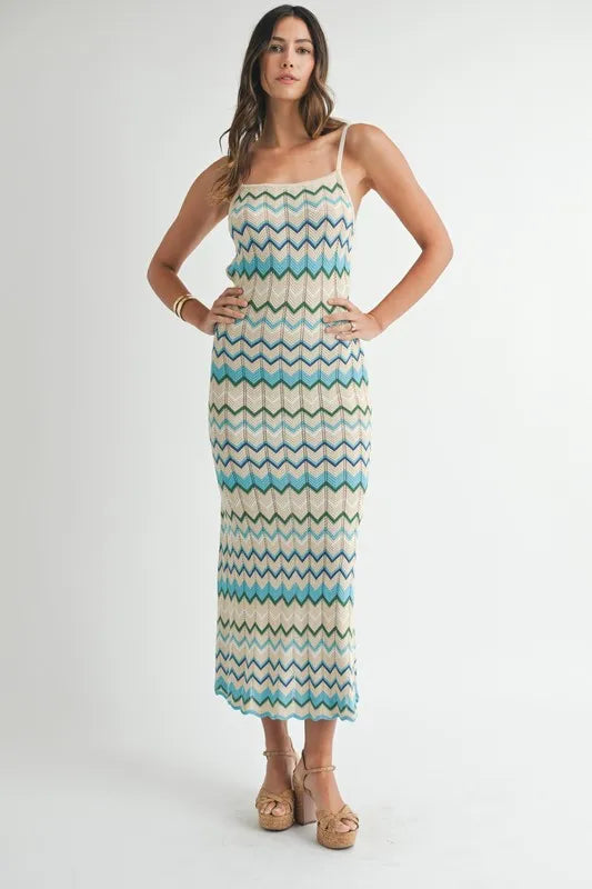 MABLE Lightweight Pointelle Chevron Knit Maxi Dress ebbf90b891de457abb6370a79114abc3-Max-Origin