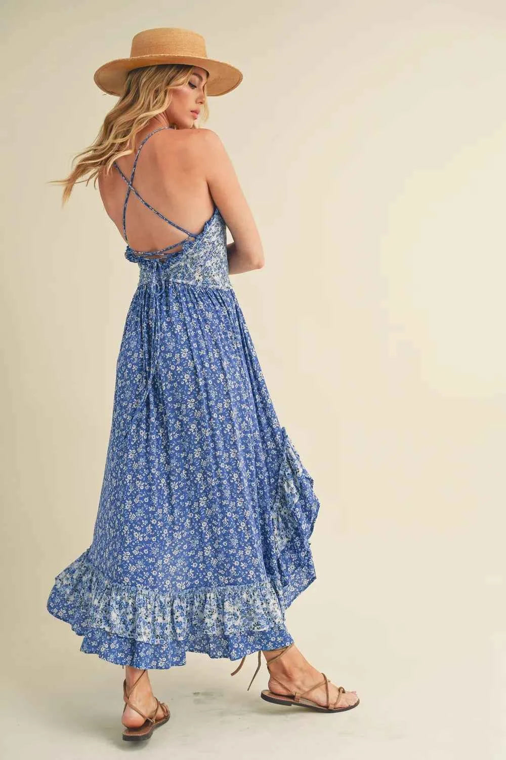 Aemi + Co Ditsy Floral Ruffled Hem Maxi Cami Dress Aemi + Co Ditsy Floral Ruffled Hem Maxi Cami Dress