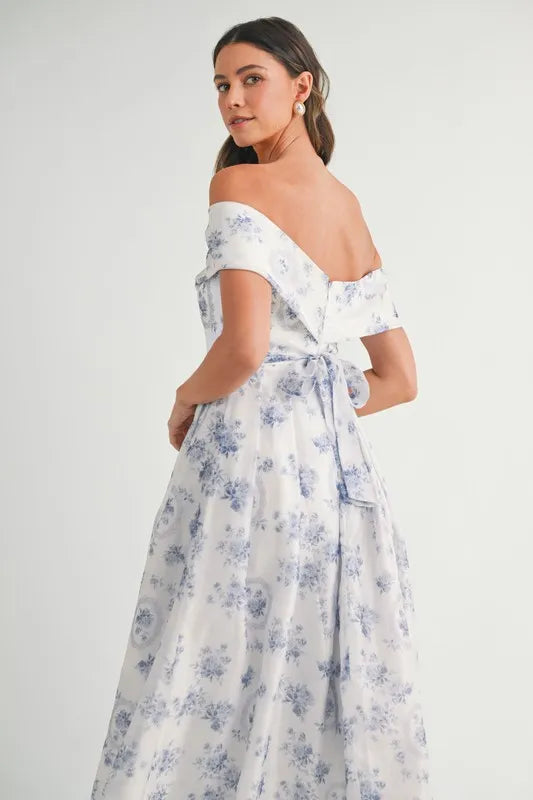 MABLE Floral Printed Off Shoulder Maxi Dress ec2d40fe5bf8436691c9d382c59a999a-Max-Origin