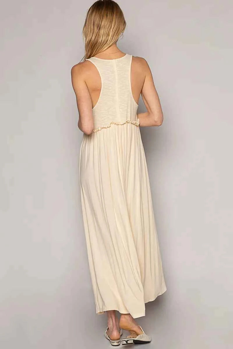 POL Frill Slit Square Neck Cami Dress POL Frill Slit Square Neck Cami Dress