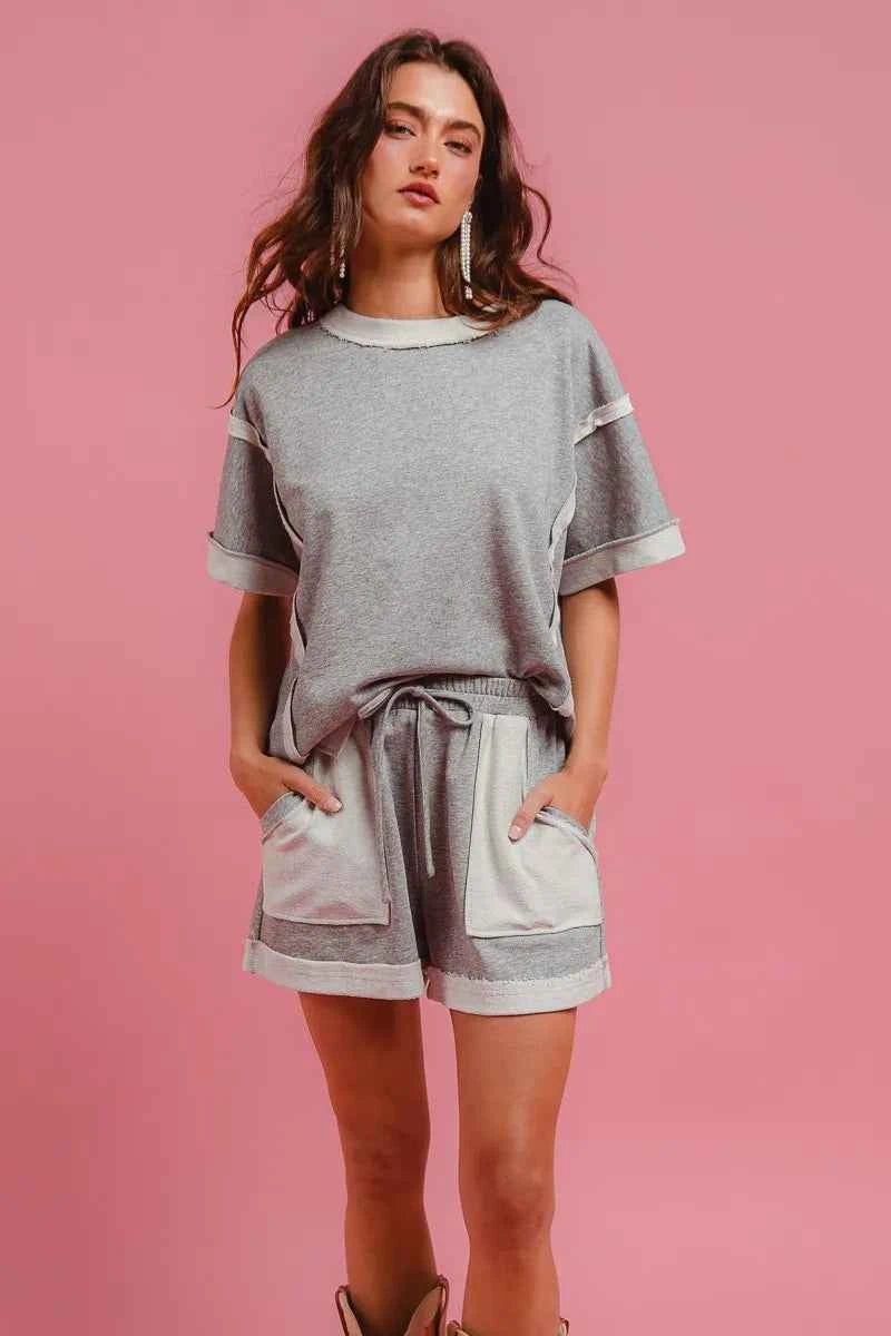 BiBi French Terry Knit Shorts with Side Pocket BiBi French Terry Knit Shorts with Side Pocket