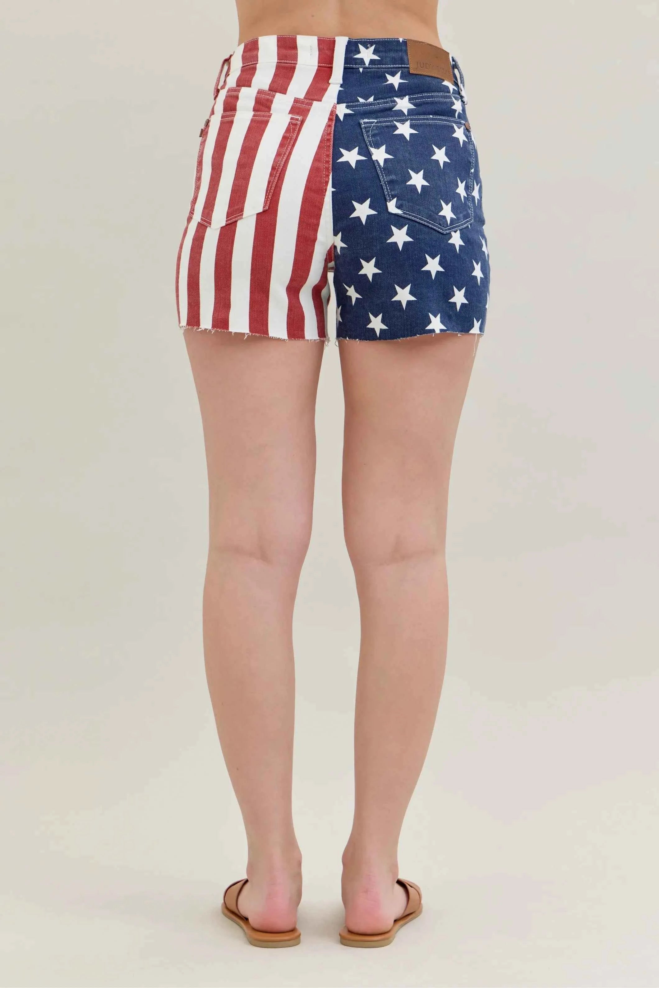 Judy Blue Full Size High Waist Americana Flag Fray Hem Shorts Plus Size Judy Blue Full Size High Waist Americana Flag Fray Hem Shorts Plus Size