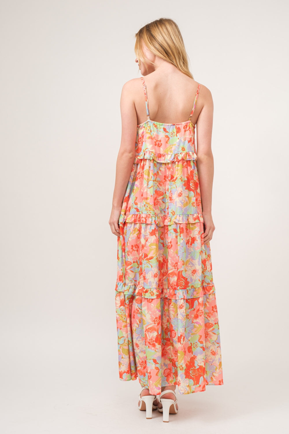 And The Why Floral Ruffled Tiered Maxi Cami Dress And The Why Floral Ruffled Tiered Maxi Cami Dress - TopFashionHQ