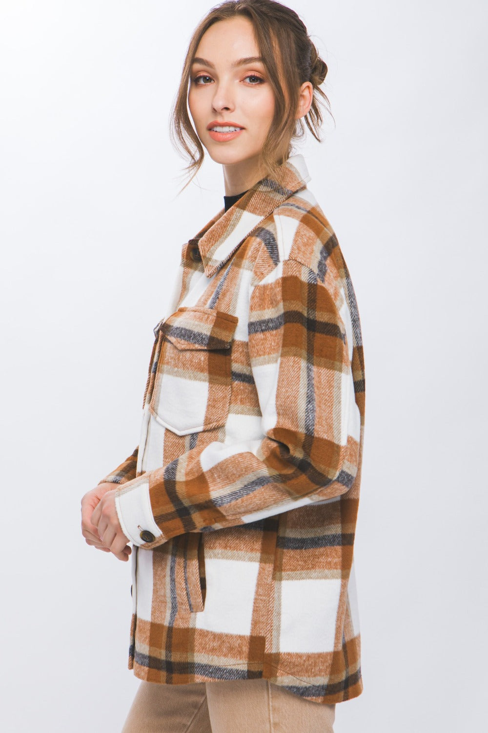 Love Tree Plaid Button Up Shacket Love Tree Plaid Button Up Shacket