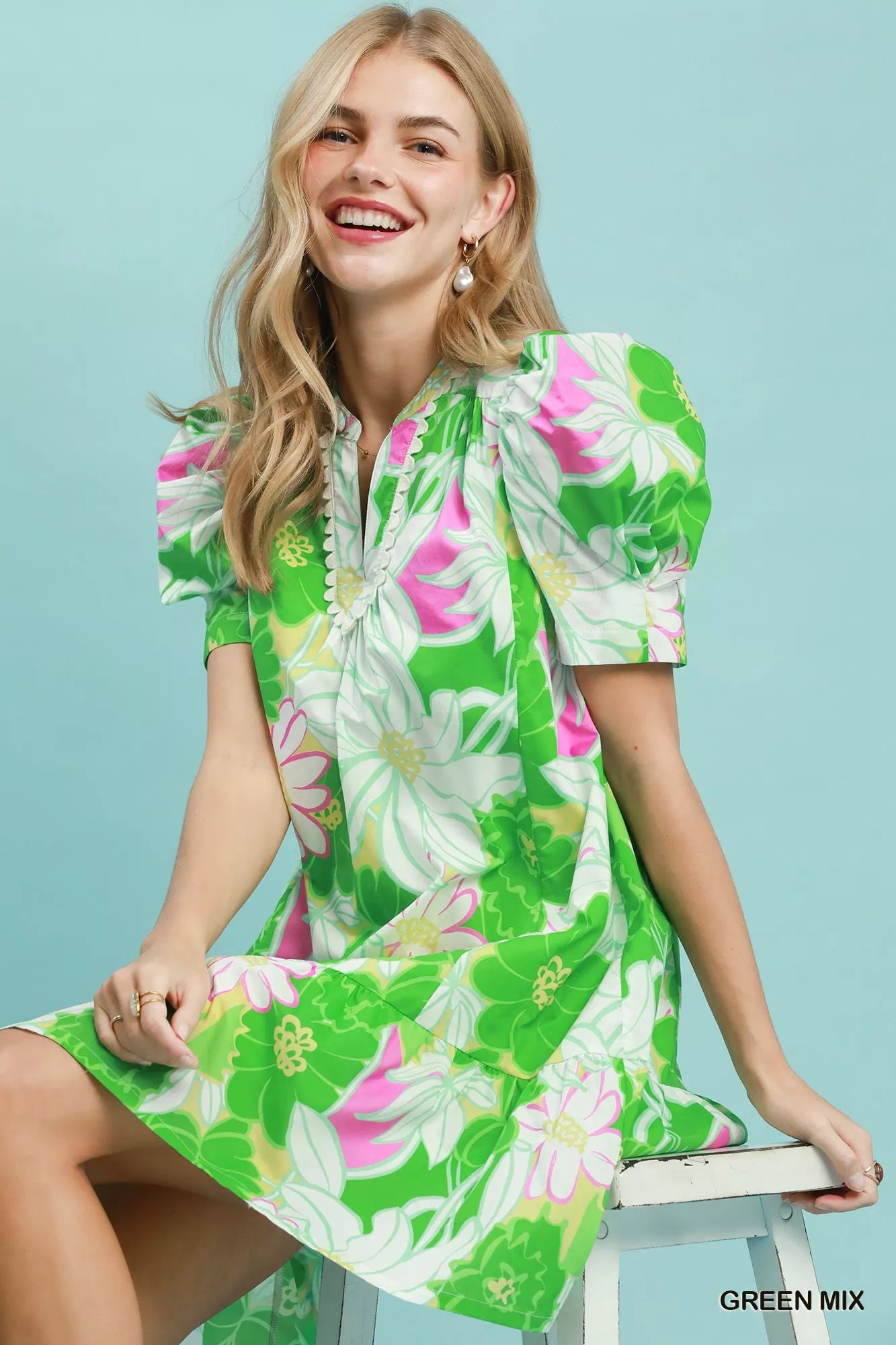 Umgee Floral Puff Sleeve Tiered Mini Dress f0ce1817-513b-4a91-99f6-e2adca94b49e-Max-Origin