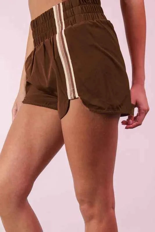 VERY J Striped Trim Detail Activewear Shorts VERY J Striped Trim Detail Activewear Shorts
